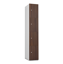 MDF Holzdekor Front, 4 Türen Nussbaum | POLYPAL STORAGE SYSTEMS