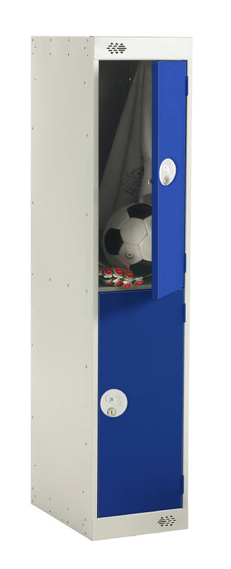 Locker escolar trescuartos con tres puertas color verde | POLYPAL STORAGE SYSTEMS